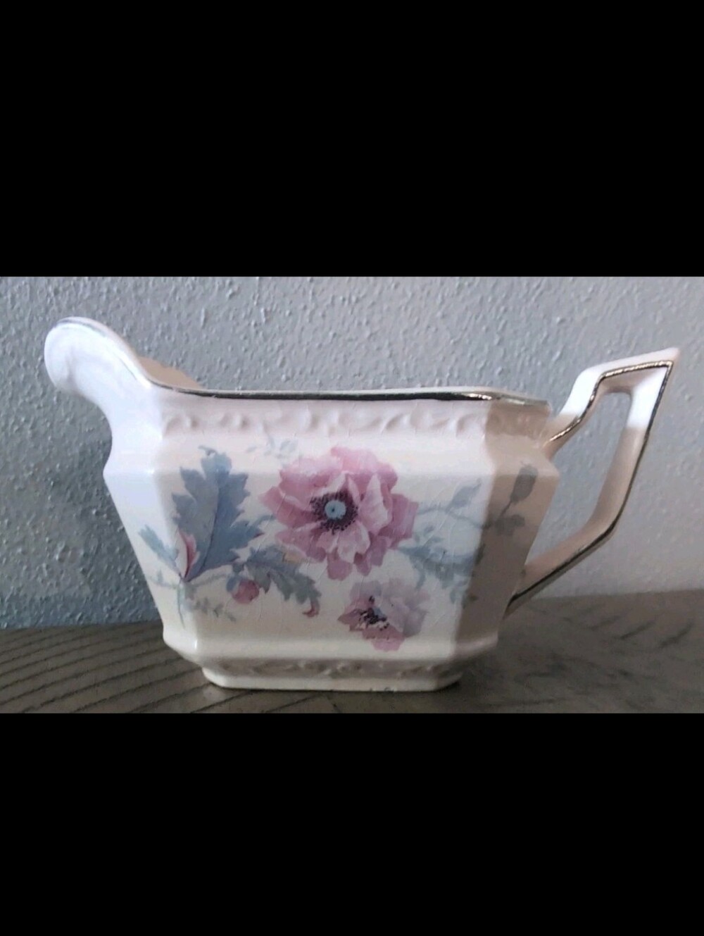 Vintage Edwin M. Knowles China Co. Mayglow Alice Ann Pink Floral Creamer
